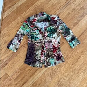 Vintage mesmerize blouse work button up blouse sparkle buttons